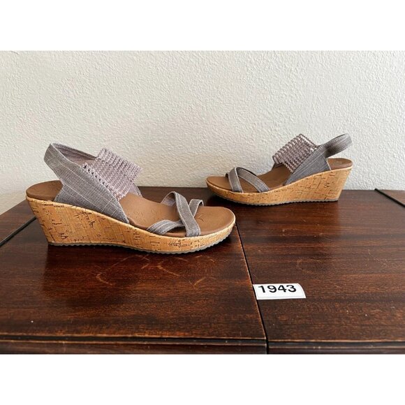 Skechers Beverlee High Tea Sandals Women's US 7 Mauve Mesh Slip On 31723 Vegan - Picture 5 of 11